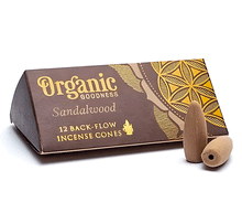 Naložite sliko v pregledovalnik galerije, organic goodness sandalwood backflow dišeči stožci sandalovina diseci stozci za dimne fontane dišave kadila stožci
