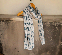 Naložite sliko v pregledovalnik galerije, šal šali mačke muce modni dodatki ženski šali modni šali mačka svila viskoza poletni šal