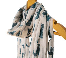 Naložite sliko v pregledovalnik galerije, šal šali mačke muce modni dodatki ženski šali modni šali mačka svila viskoza poletni šal