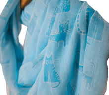 Naložite sliko v pregledovalnik galerije, šal šali mačke muce modni dodatki ženski šali modni šali mačka svila viskoza poletni šal