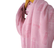 Naložite sliko v pregledovalnik galerije, šal šali mačke muce modni dodatki ženski šali modni šali mačka svila viskoza poletni šal