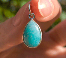 Naložite sliko v pregledovalnik galerije, srebrni obesek 925 amazonit nakit kristal srebro 925 amazonit zenski nakit modni nakit kristali obesek kristali poldragi kamni talisman