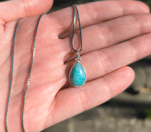 Naložite sliko v pregledovalnik galerije, srebrni obesek 925 amazonit nakit kristal srebro 925 amazonit zenski nakit modni nakit kristali obesek kristali poldragi kamni talisman