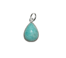 Naložite sliko v pregledovalnik galerije, srebrni obesek 925 amazonit nakit kristal srebro 925 amazonit zenski nakit modni nakit kristali obesek kristali poldragi kamni talisman