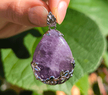 Naložite sliko v pregledovalnik galerije, ametist obesek nakit kristali poldragi kamni kristal ametist talisman za zascito kristaloterapija modni nakit damski nakit iz ametista