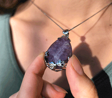 Naložite sliko v pregledovalnik galerije, ametist obesek nakit kristali poldragi kamni kristal ametist talisman za zascito kristaloterapija modni nakit damski nakit iz ametista