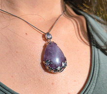 Naložite sliko v pregledovalnik galerije, ametist obesek nakit kristali poldragi kamni kristal ametist talisman za zascito kristaloterapija modni nakit damski nakit iz ametista