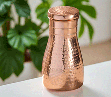 Naložite sliko v pregledovalnik galerije, bakrena karafa steklenica za vodo bakrena flaška steklenica iz bakra flaška iz bakra baker flaska kovana za vodo iz bakra 1000ml