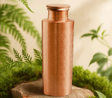 Naložite sliko v pregledovalnik galerije, bakrena karafa steklenica za vodo bakrena flaška steklenica iz bakra flaška iz bakra baker flaska kovana za vodo iz bakra 700 ml