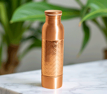 Naložite sliko v pregledovalnik galerije, bakrena steklenica za vodo bakrena flaška steklenica iz bakra flaška iz bakra baker flaska kovana za vodo iz bakra