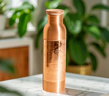 Naložite sliko v pregledovalnik galerije, bakrena steklenica za vodo bakrena flaška steklenica iz bakra flaška iz bakra baker flaska kovana za vodo iz bakra