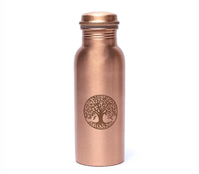 Naložite sliko v pregledovalnik galerije, bakrena steklenica za vodo bakrena flaška drevo življenja steklenica iz bakra energetizirana voda flaška iz bakra baker flaska kovana za vodo iz bakra 500 ml