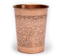 Naložite sliko v pregledovalnik galerije, bakreni kozarec za vodo iz bakra kozarec iz bakra baker kozarec bakreni kozarec za vodo iz bakra cvetlični vzorec