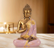 Naložite sliko v pregledovalnik galerije, buda kip buda kipec figura buda buddha dekoracija za dom buda meditacija buda zascita meditacija abhaya mudra