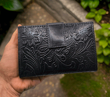 Naložite sliko v pregledovalnik galerije, usnjena denarnica zenska usnje enobarvna denarnica crna usnjena denarnica usnjene denarnice prakticna denarnica usnje