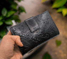 Naložite sliko v pregledovalnik galerije, usnjena denarnica zenska usnje enobarvna denarnica crna usnjena denarnica usnjene denarnice prakticna denarnica usnje