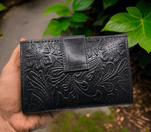 Naložite sliko v pregledovalnik galerije, usnjena denarnica zenska usnje enobarvna denarnica crna usnjena denarnica usnjene denarnice prakticna denarnica usnje