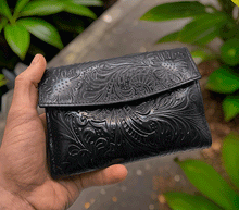 Naložite sliko v pregledovalnik galerije, usnjena denarnica zenska usnje enobarvna denarnica crna usnjena denarnica usnjene denarnice prakticna denarnica usnje