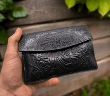 Naložite sliko v pregledovalnik galerije, usnjena denarnica zenska usnje enobarvna denarnica crna usnjena denarnica usnjene denarnice prakticna denarnica usnje