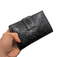 Naložite sliko v pregledovalnik galerije, usnjena denarnica zenska usnje enobarvna denarnica crna usnjena denarnica usnjene denarnice prakticna denarnica usnje