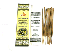 Naložite sliko v pregledovalnik galerije, dišeče palčke disece palcke ajurveda kadilo dišava za dom kadilo za dom dišeče palčke za meditacijo naravne dišeče palčke vanilija ayurvedic vanilla