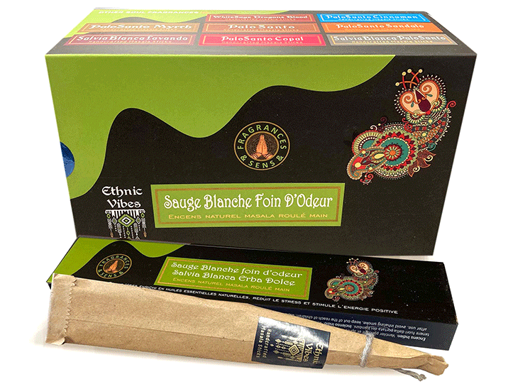 dišeče palčke ethnic vibes beli žajbelj sladka trava disece palcke ethnic vibes dišave kadilo dišava za dom kadilo za dom dišeče palčke za meditacijo ethnic vibes masala naravne dišeče palčke Fragrances & Sens Ethnic Vibes white sage sweet grass