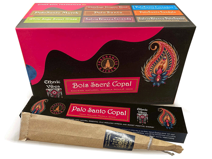dišeče palčke sveti les copal disece palcke ethnic vibes palo santo copal dišave kadilo dišava za dom kadilo za dom dišeče palčke za meditacijo ethnic vibes masala sveti les copalnaravne dišeče palčke Fragrances & Sens Ethnic Vibes Palo Santo Copal
