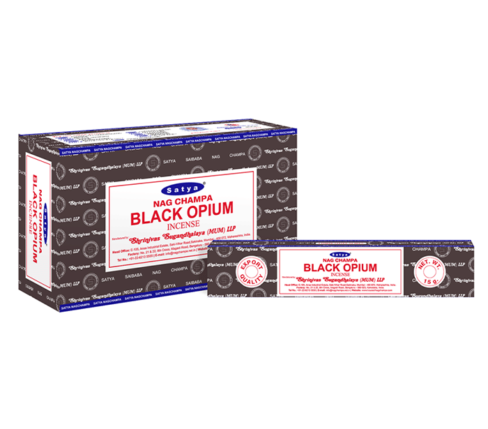 Satya nag champa Black Opium dišeče palčke Satya naravne disece palcke masala dišave Satya disave kadila meditiranje duhovnost dišeče palčke Sai baba Satya black opium črni opij dišeče palčke sproscanje disave za dom meditacija dišave