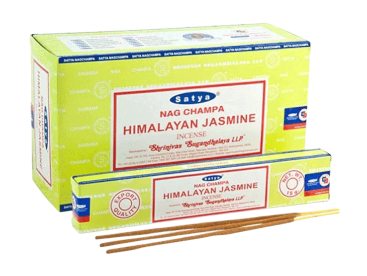 dišeče palčke satya nag champa hymalayan jasmine premium masala incense disece palcke satya himalajski jasmin dišave disave kadio kadila satya za sproscanje jasmin