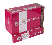 Naložite sliko v pregledovalnik galerije, dišeče palčke Vijayshree GOLDEN NAG red rose masala disece palcke rdeca vrtnica kadilo kadila dišava za dom kadilo za dom vijayshree golden nag red rose dišeče palčke za meditacijo rdeča vrtnica naravne dišeče palčke vijayshree golden nag red rose aromaterapija meditacija sprostitev