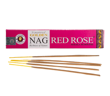 Naložite sliko v pregledovalnik galerije, dišeče palčke Vijayshree GOLDEN NAG red rose masala disece palcke rdeca vrtnica kadilo kadila dišava za dom kadilo za dom vijayshree golden nag red rose dišeče palčke za meditacijo rdeča vrtnica naravne dišeče palčke vijayshree golden nag red rose aromaterapija meditacija sprostitev