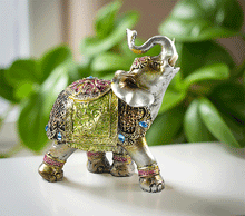 Naložite sliko v pregledovalnik galerije, kip slon kipec slonček figura slon obilje blagostanje simbol sreče sloncek rilec navzgor slon dvignjen rilec bogastvo slon dekoracija za srečo sreča slon dom