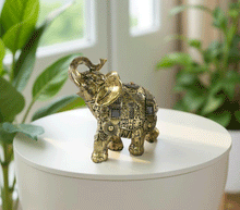 Naložite sliko v pregledovalnik galerije, kip slon kipec slonček figura slon obilje blagostanje simbol sreče sloncek rilec navzgor slon dvignjen rilec bogastvo slon dekoracija za srečo sreča slon dom