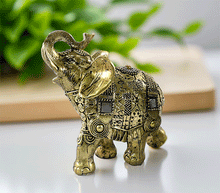 Naložite sliko v pregledovalnik galerije, kip slon kipec slonček figura slon obilje blagostanje simbol sreče sloncek rilec navzgor slon dvignjen rilec bogastvo slon dekoracija za srečo sreča slon dom