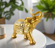 Naložite sliko v pregledovalnik galerije, kip slon kipec slonček figura slon obilje blagostanje simbol sreče sloncek rilec navzgor slon dvignjen rilec bogastvo slon dekoracija za srečo