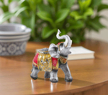 Naložite sliko v pregledovalnik galerije, kip slon kipec slonček figura slon obilje blagostanje simbol sreče sloncek rilec navzgor slon dvignjen rilec bogastvo slon dekoracija za srečo