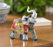 Naložite sliko v pregledovalnik galerije, kip slon kipec slonček figura slon obilje blagostanje simbol sreče sloncek rilec navzgor slon dvignjen rilec bogastvo slon dekoracija za srečo