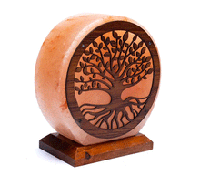 Naložite sliko v pregledovalnik galerije, himalajska solna lučka solna svetilka himalajske solne lucke luč sobna svetilka iz soli negativni ioni zdravje drevo življenja tree of life svetila