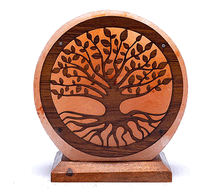 Naložite sliko v pregledovalnik galerije, himalajska solna lučka solna svetilka himalajske solne lucke luč sobna svetilka iz soli negativni ioni zdravje drevo življenja tree of life svetila