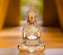 Naložite sliko v pregledovalnik galerije, buda kip buda kipec figura buda buddha dekoracija za dom buda meditacija buda svecnik zascita meditacija svečnik buda