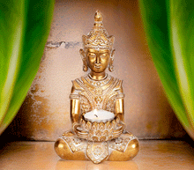 Naložite sliko v pregledovalnik galerije, buda kip buda kipec figura buda buddha dekoracija za dom buda meditacija buda svecnik zascita meditacija svečnik buda