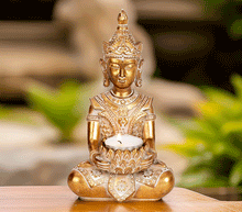 Naložite sliko v pregledovalnik galerije, buda kip buda kipec figura buda buddha dekoracija za dom buda meditacija buda svecnik zascita meditacija svečnik buda