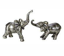 Naložite sliko v pregledovalnik galerije, Slonček kipec stoječi srebrn 22.5 cm - moč, sreča