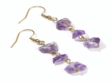 Naložite sliko v pregledovalnik galerije, viseči uhani ametist kristali nakit viseci uhani uhani iz kristalov nakit viseci uhani iz kristalov uhani iz poldragih kamnov iz ametista