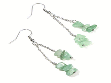 Naložite sliko v pregledovalnik galerije, ženski viseči uhani aventurin viseci uhani kristali uhani iz kristalov nakit aventurin uhani iz kristalov uhani iz poldragih kamnov aventurin