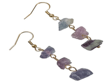 Naložite sliko v pregledovalnik galerije, viseči uhani kristali fluorit viseci uhani uhani iz kristalov nakit iz kristalov uhani iz poldragih kamnov fluorit