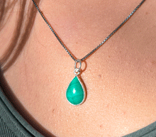 Naložite sliko v pregledovalnik galerije, srebrni obesek 925 malahit nakit kristal srebro 925 malahit zenski nakit modni nakit kristali obesek kristali poldragi kamni talisman