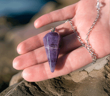 Naložite sliko v pregledovalnik galerije, nihalo ametist talisman nihalo iz ametista kristalno nihalo kristali nihalo poldragikamni nihala merjenje energije nihala