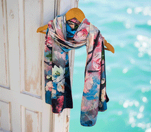 Naložite sliko v pregledovalnik galerije, obojestranski ženski šal poletni šali modni sal pisani sali cvetlice prehodni sal viskoza svila barvit ženski šali moda udoben šal mehek obojestranski sal jesenski šal cvetlični ženski šal