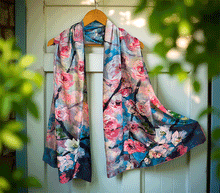 Naložite sliko v pregledovalnik galerije, obojestranski ženski šal poletni šali modni sal pisani sali cvetlice prehodni sal viskoza svila barvit ženski šali moda udoben šal mehek obojestranski sal jesenski šal cvetlični ženski šal
